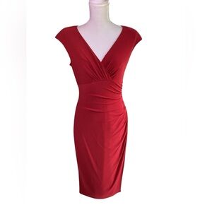 Lauren Ralph Lauren Red Midi Dress B37